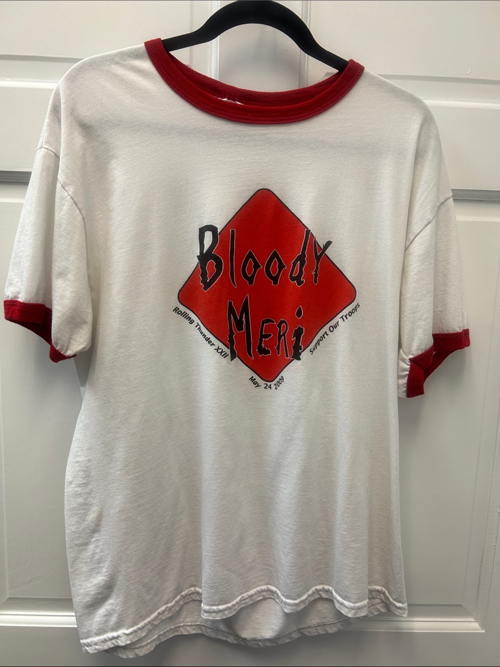 “Bloody Meri & Rolling Thunder XX11 May 24 2009 Support our Troops” White Ringer